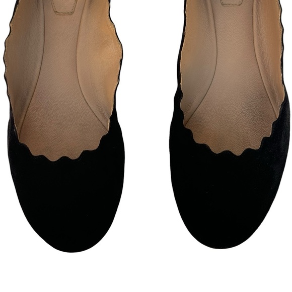 Chloe Lauren scalloped suede ballet flats woman’s SZ. 6 - Picture 6 of 16